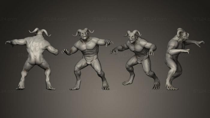 Статуэтки герои, монстры и демоны (Демоническое существо, STKM_0174) 3D модель для ЧПУ станка